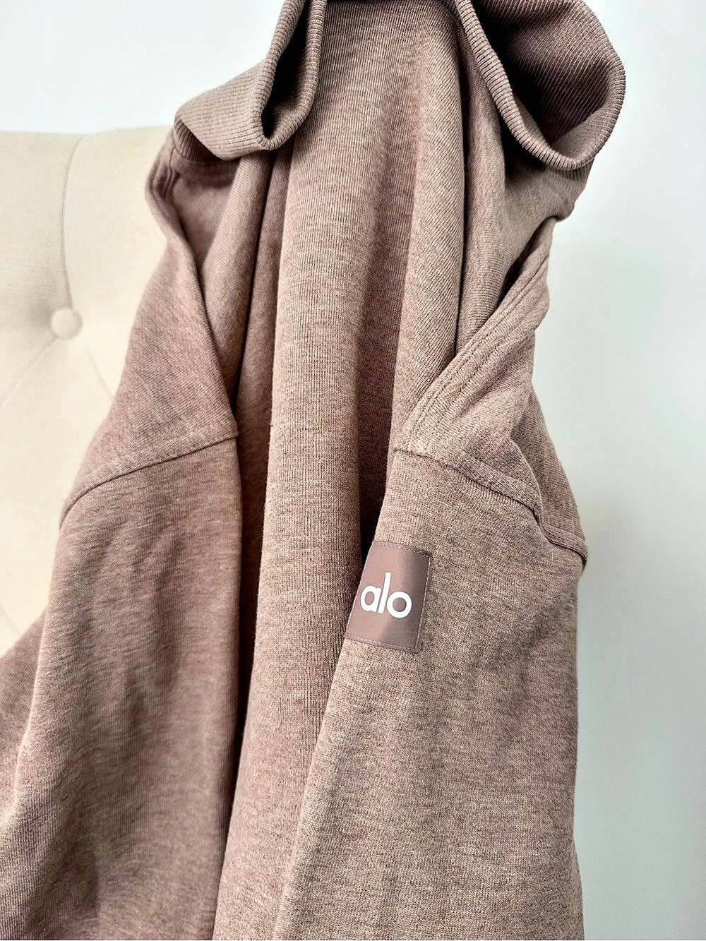 alo Taupe high neck sweat Like New